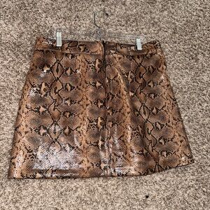 Blank NYC Tan Snake Print Mini Skirt